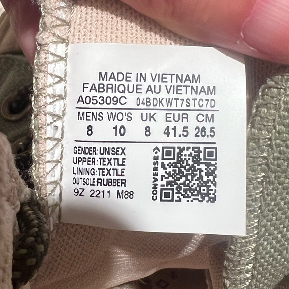 Converse Chuck Taylor|Sage Green Canvas HighTop| Flowers| Good Condition W10 M8 - Picture 5 of 12